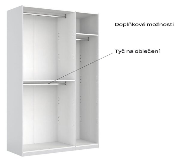 Skříň 3dv bez zrcadel, série N bílá Family