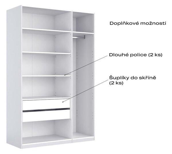 Skříň 3dv bez zrcadel, série N bílá Family