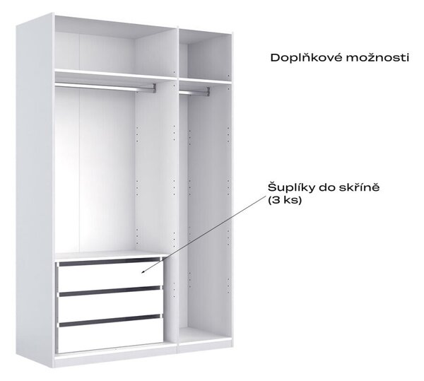 Skříň 3dv bez zrcadel, série N bílá Family