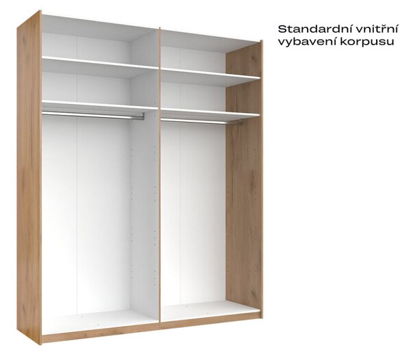 Skříň s posuvnými dveřmi 2.0x2.4m (Dveře Mat Láva/Zrcadlo), série N Luna