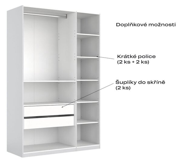 Skříň 3dv bez zrcadel, série N bílá Family