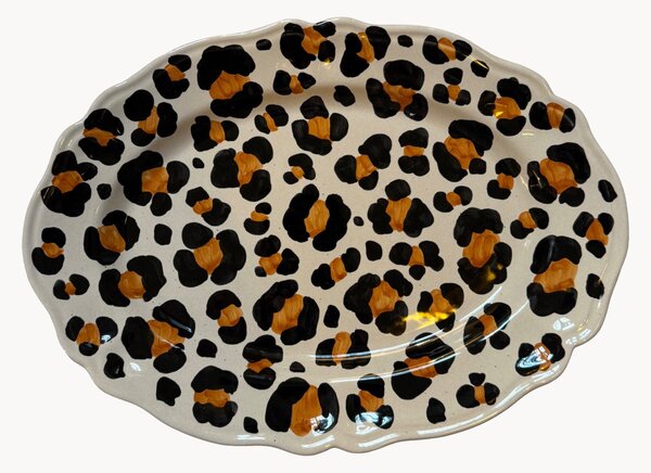 Ručně vyrobený servírovací talíř Leopardo