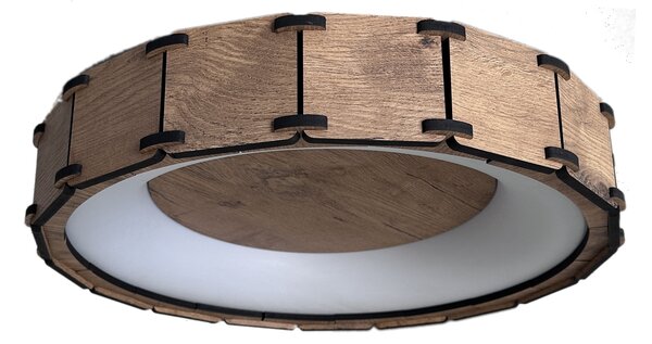 SMART Tuya LED svítidlo ZULU 48W CCT kulaté s dřevěným obložením provedení povrchu: dub B