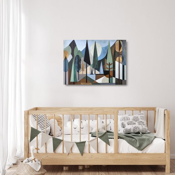 Skleněný obraz - Přírodní geometrická abstrakce II. (70x50 cm)