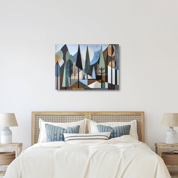 Skleněný obraz - Přírodní geometrická abstrakce II. (70x50 cm)