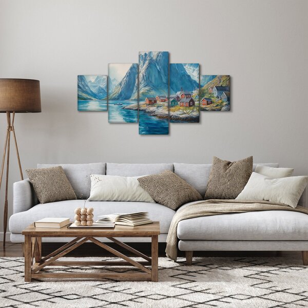 Obraz - Norská vesnička (125x70 cm)