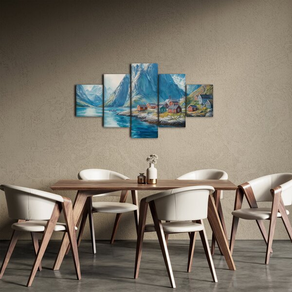Obraz - Norská vesnička (125x70 cm)