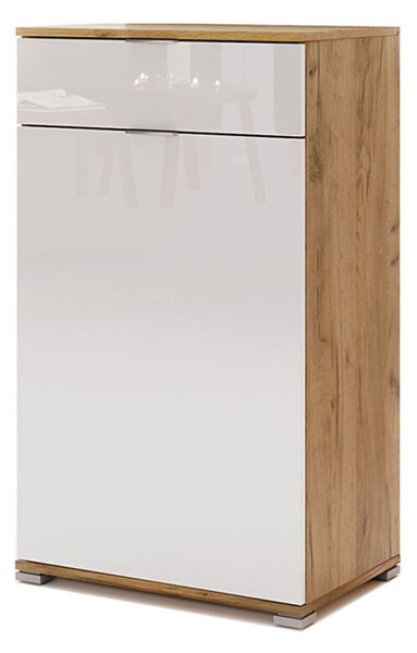 Komoda 1d 1z dub craft / bílá Asti