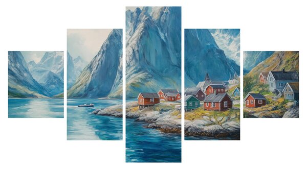Obraz - Norská vesnička (125x70 cm)
