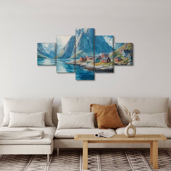 Obraz - Norská vesnička (125x70 cm)