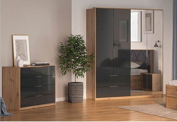 Komoda 4š, matná antracit Raymond Mat antracit