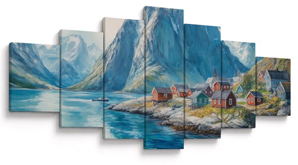 Obraz - Norská vesnička (210x100 cm)