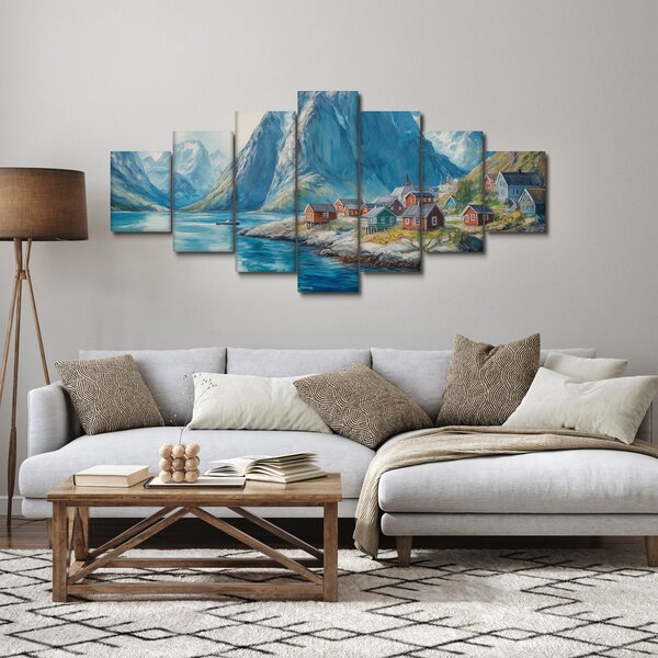 Obraz - Norská vesnička (210x100 cm)