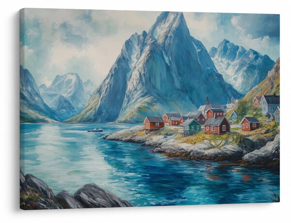 Obraz - Norská vesnička (70x50 cm)