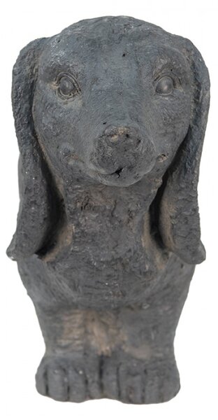 Šedá dekorační socha Jezevčík – 74x19x39 cm