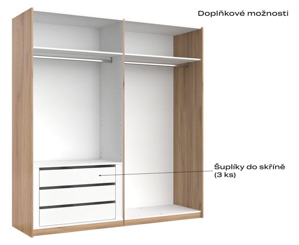 Skříň s posuvnými dveřmi 2.0x2.1m (Dveře Mat Láva), série N Luna
