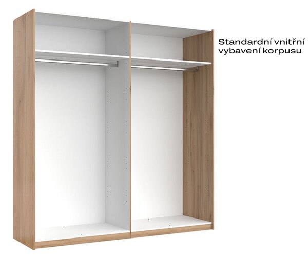 Skříň s posuvnými dveřmi 2.0x2.1m (Dveře Mat Láva), série N Luna