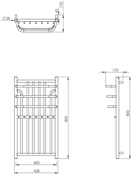 Imers Minas koupelnový radiátor designově 80x43 cm chrom G0044308003
