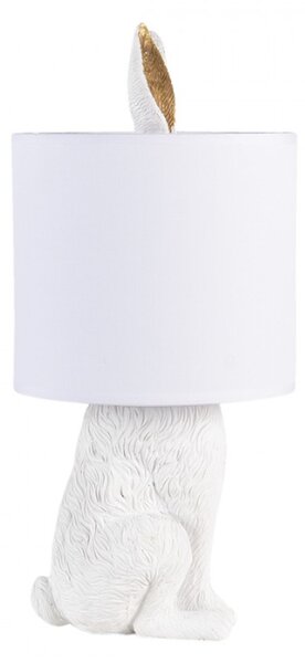 Bílá stolní lampa králík s bílým stínidlem Konijn