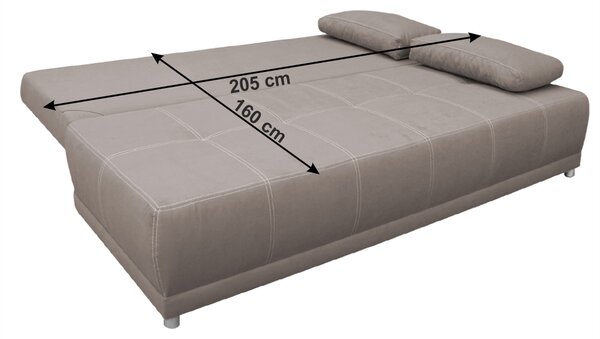 KONDELA Pohovka, látka šedobéžová Taupe/polštáře krémová,RASTY