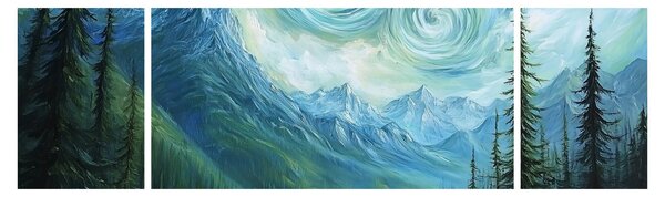 Obraz - Krajina s nádechem Van Gogha (170x50 cm)