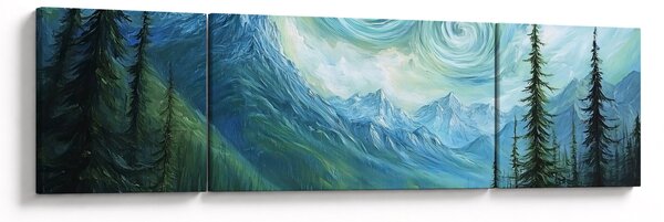 Obraz - Krajina s nádechem Van Gogha (170x50 cm)