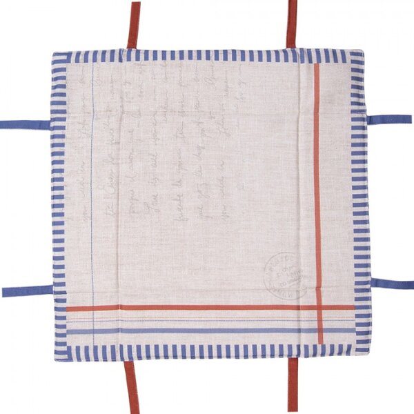 Béžový bavlněný košík na pečivo s kohoutem Devine French Roster – 35x35x8 cm