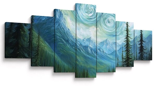 Obraz - Krajina s nádechem Van Gogha (210x100 cm)