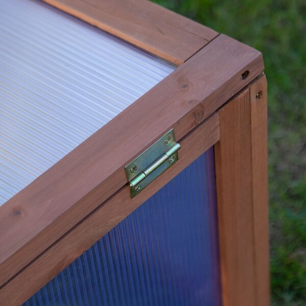Outsunny Studený Rám Dřevěný, Mini Skleník 100 x 65 x 40 cm, Skleník s Krytem, UV Ochrana, Světlo-Prodyšný Studený Rám, Zimní Zahradní Zdvihnutý Záhon