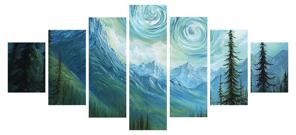 Obraz - Krajina s nádechem Van Gogha (210x100 cm)