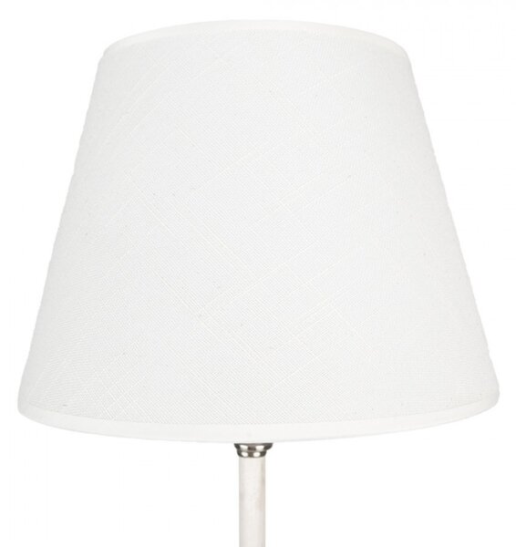 Stříbrná stolní lampa s bílým stínidlem – 18x44 cm