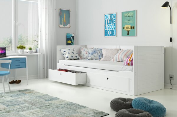 Výsuvná dětská postel HERMES bílá 200x80 cm