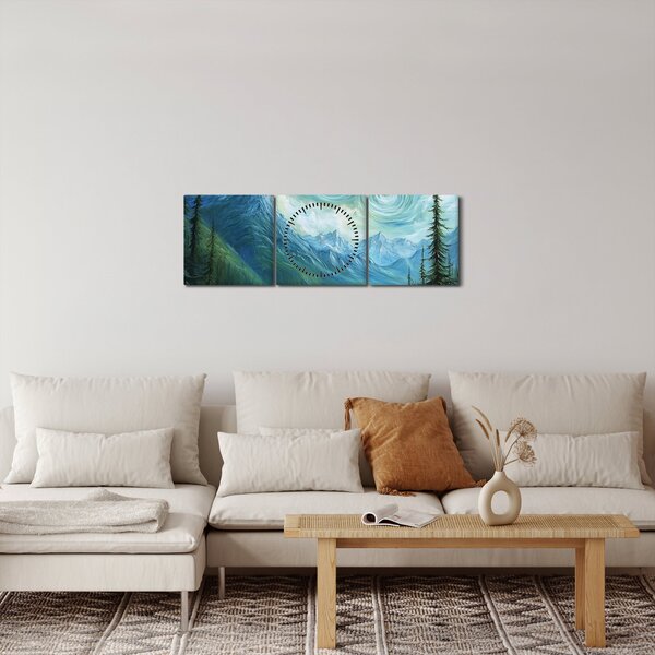 Obraz - Krajina s nádechem Van Gogha (s hodinami) (90x30 cm)
