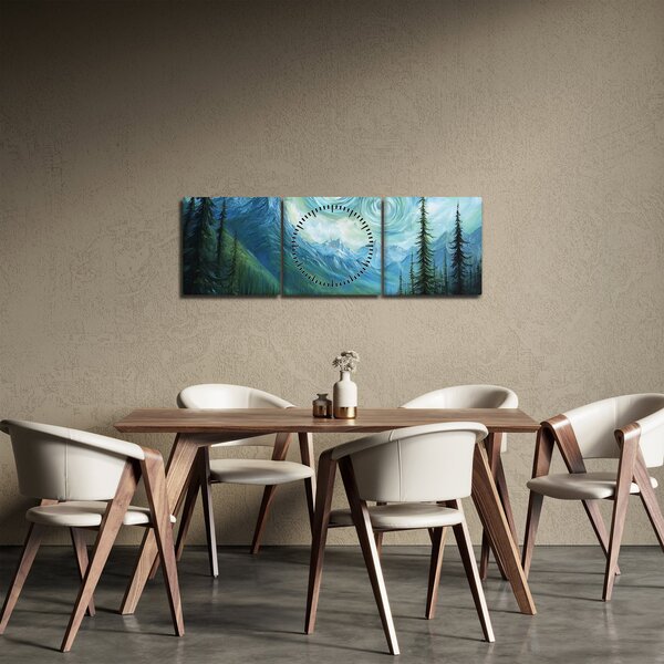 Obraz - Krajina s nádechem Van Gogha (s hodinami) (90x30 cm)