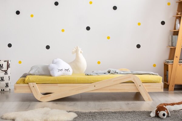 Domečková patrová dětská postel z masivního dřeva 90x200 cm v přírodní barvě Mila DMP Rozměr: 70x140 cm