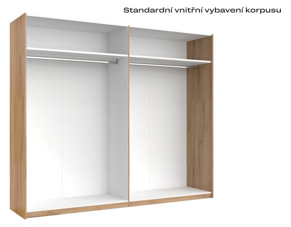 Skříň s posuvnými dveřmi 2,5x2,1m (Dveře Mat Láva/Zrcadlo), série N Luna