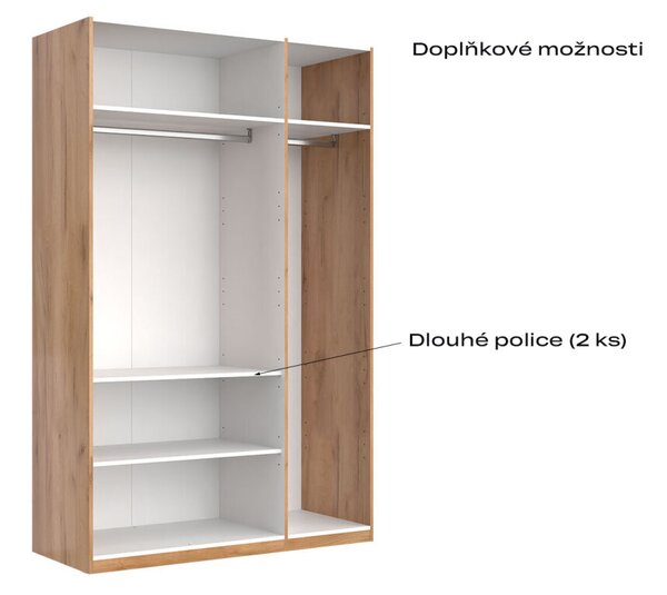 Skříň 3dv s zrcadlem, série N Lava / dub kraft Luna