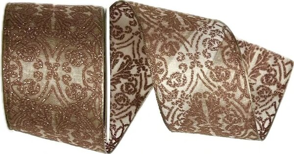 Stuha organzová BAROKO BROWN čokoládová 40mm x 2m (14,-Kč/m)