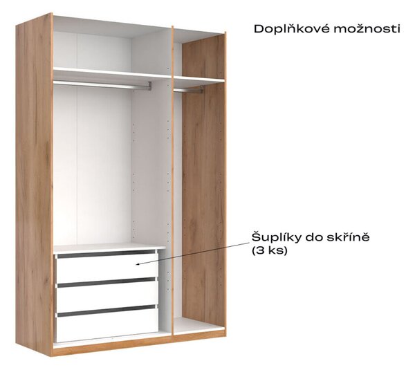 Skříň 3dv s zrcadlem, série N Lava / dub kraft Luna