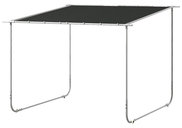 Outsunny Pergola, cca 3 x 3m Pavilon, Pokrytí na Terasu s UV Ochranu, Písky, Zahradní Altán, Altán na Terasu s Kolečky pro Balkon, Oxford, Tmavě šedá