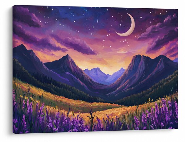 Obraz - Fialová krajina (70x50 cm)