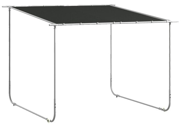 Outsunny Pergola, cca 3 x 3m Pavilon, Pokrytí na Terasu s UV Ochranu, Písky, Zahradní Altán, Altán na Terasu s Kolečky pro Balkon, Oxford, Tmavě šedá