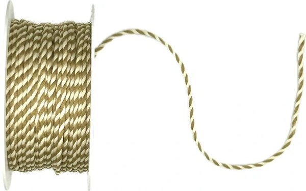 Polo Twist Light Brown & White – Bavlněný kroucený provázek hnědý 1mm x 5m (2,-Kč/m)