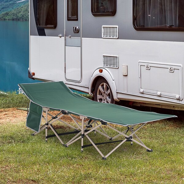 Skládací kempovací postel Outsunny s taškou 190 x 68 x 52 cm pro kempování do 150 kg, postel pro hosty, skládací postel pro vnitřní a venkovní použití