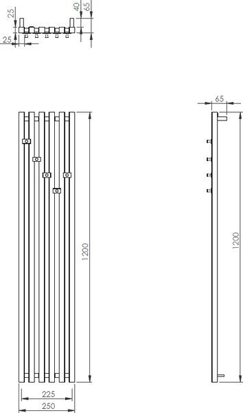 Imers Deco koupelnový radiátor designově 120x25 cm bílá G00625012002