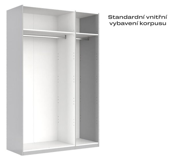 Skříň 3dveřová bez zrcadel, série N šedý lesk Megy