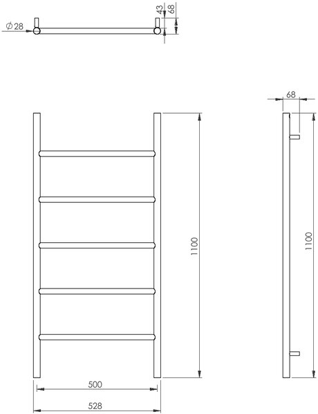Imers Minimal koupelnový radiátor designově 110x53 cm bílá G01153011002