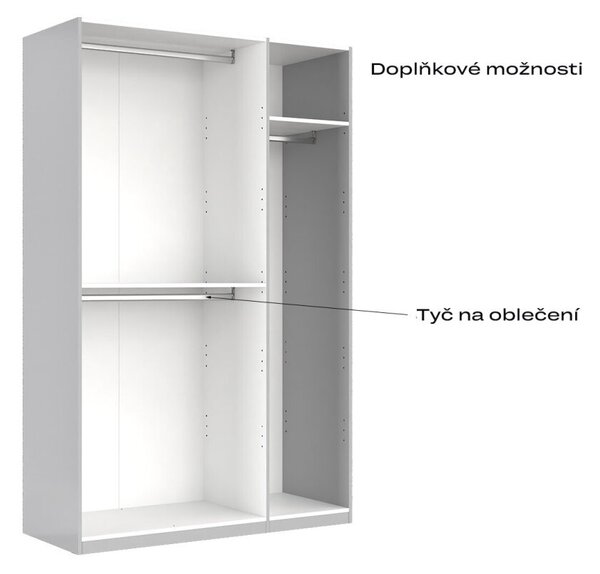 Skříň 3dveřová bez zrcadel, série N šedý lesk Megy
