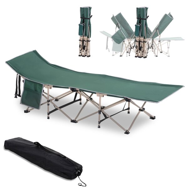 Skládací kempovací postel Outsunny s taškou 190 x 68 x 52 cm pro kempování do 150 kg, postel pro hosty, skládací postel pro vnitřní a venkovní použití