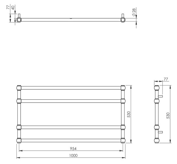 Imers Gesi koupelnový radiátor designově 53x100 cm bílá G00853010002